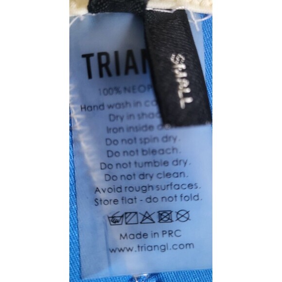 Women’s TRIANGL Retro Blue Neon Orange Neoprene Triangl Bikini Set Size S NWT - Picture 5 of 5